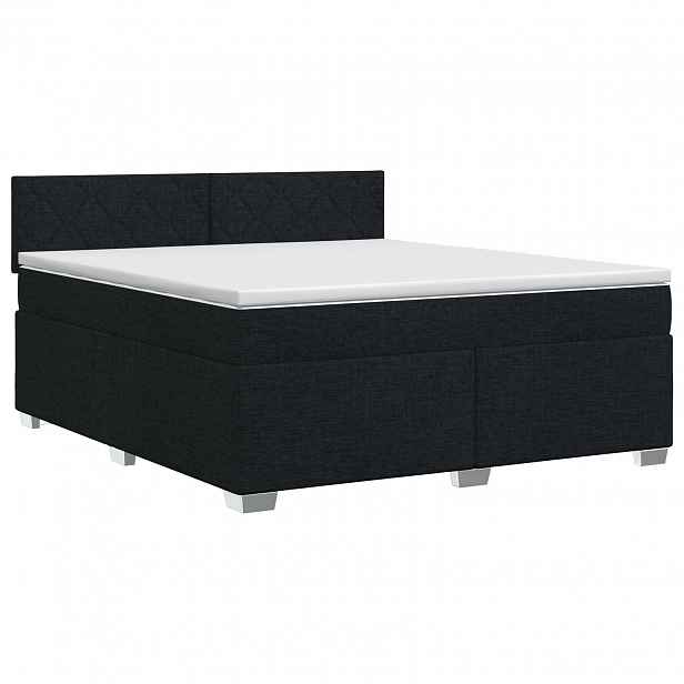 vidaXL Postel boxspring s matrací s čelo Černá 140 x 200 cm Textil