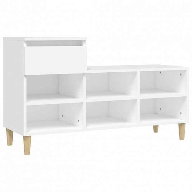 vidaXL Botník bílý 102x36x60 cm kompozitní dřevo