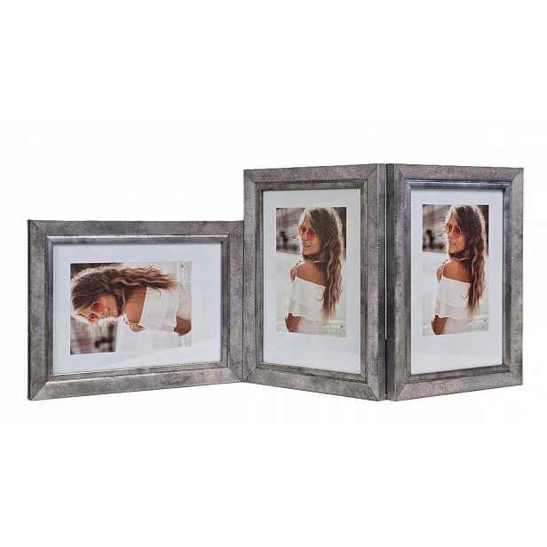 Galerie multirama Flash fotografie 15x21 cm Trojitá úroveň/vertikální/vertikální Stříbrná