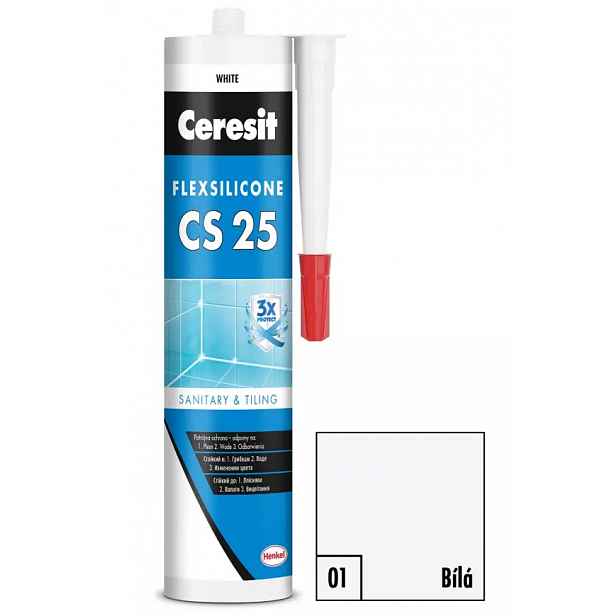 Silikon sanitární Ceresit CS25 01 bílý 280 ml