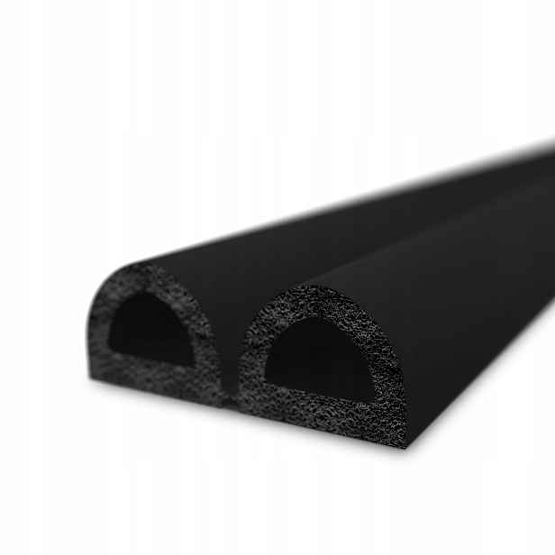 Těsnění do okenních dveří Samolepicí 12x10 Černá Profil D 50 m