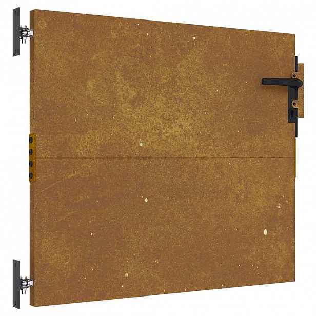vidaXL Zahradní branka 85 x 100 cm z corten oceli čtvercový design