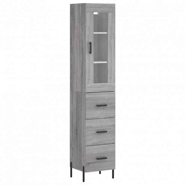 vidaXL Skříň highboard šedá sonoma 34,5 x 34 x 180 cm kompozitní dřevo