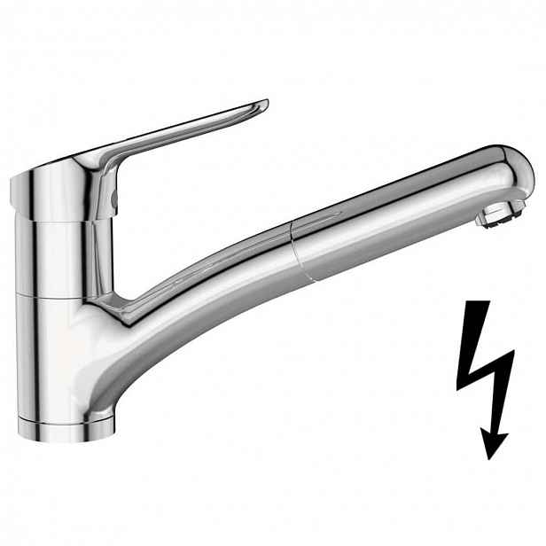 Ideal Standard CeraFlex - Dřezová baterie s výsuvnou koncovkou, BlueStart, chrom BC144AA