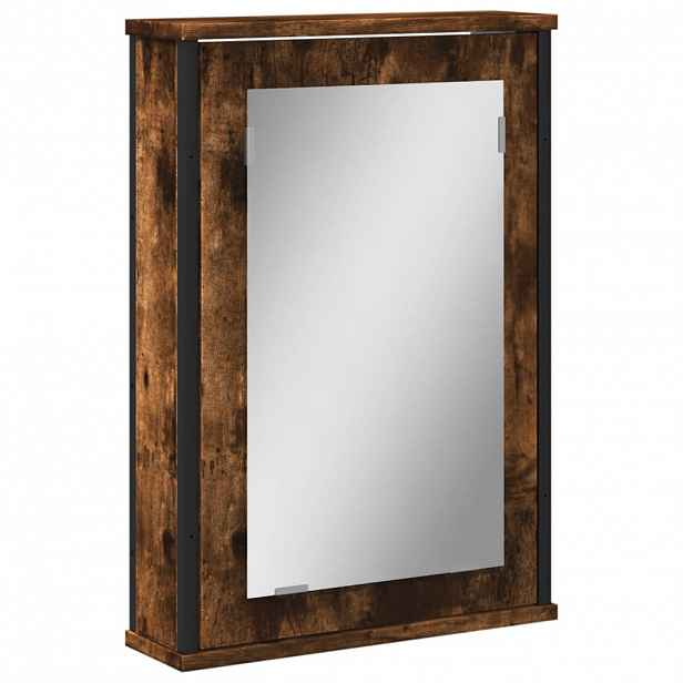 vidaXL Koupelnová skříňka se zrcadlem kouřový dub 42x12x60 cm kompozit