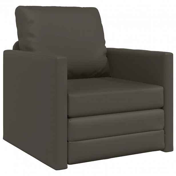 vidaXL Pohovka na spaní 60cm Šedá Umělá kůže