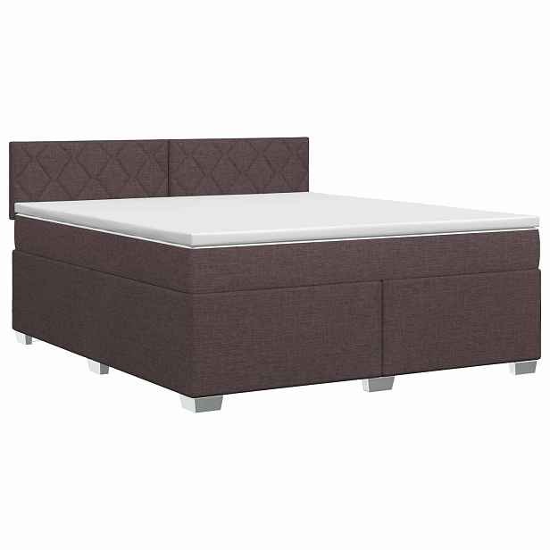 vidaXL Postel boxspring s matrací Tmavě hnědá 140 x 200 cm Textil