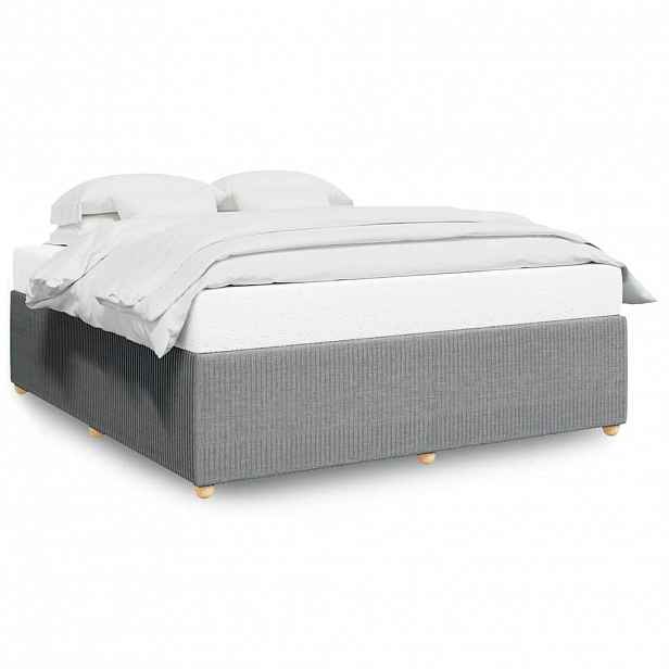 vidaXL Rám postele bez matrace světle šedý 200 x 200 cm textil