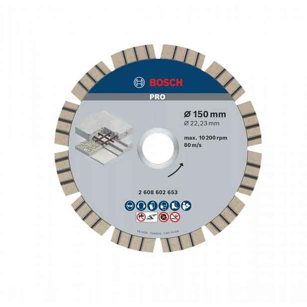 Bosch - Diamantový řezný kotouč na beton 150x22,23 mm 2608602653