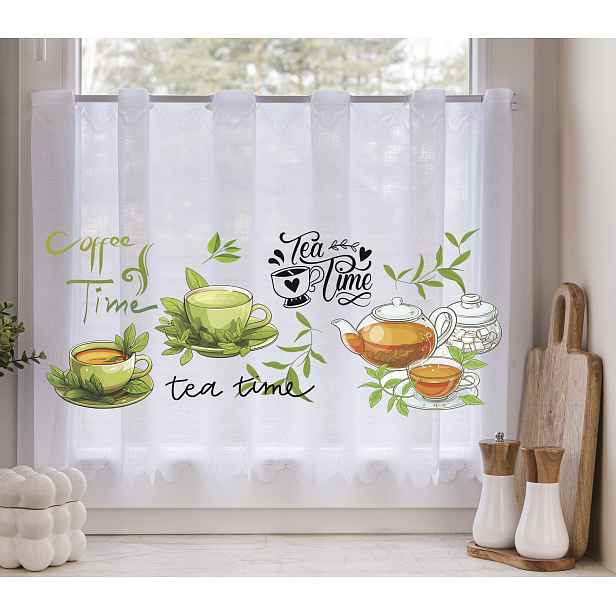 Mg Vitrážová Záclona do kuchyně Tea Time 89 400x60 cm