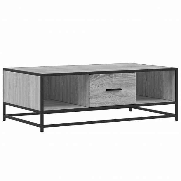 vidaXL Konferenční stolek šedý sonoma 100 x 57 x 35 cm kompozit a kov