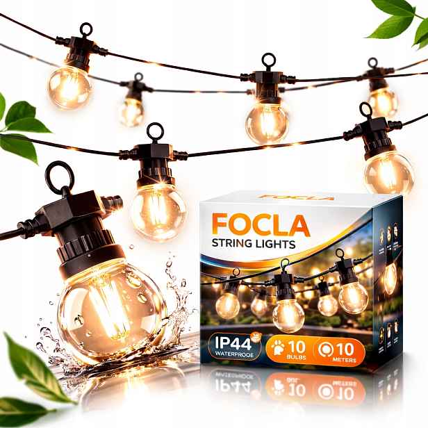 10LEDOVÁ Světelná Zahradní Girlanda IP44 Filament