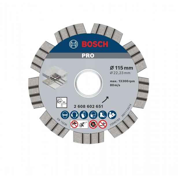 Bosch - Diamantový řezný kotouč na beton 115x22,23 mm 2608602651