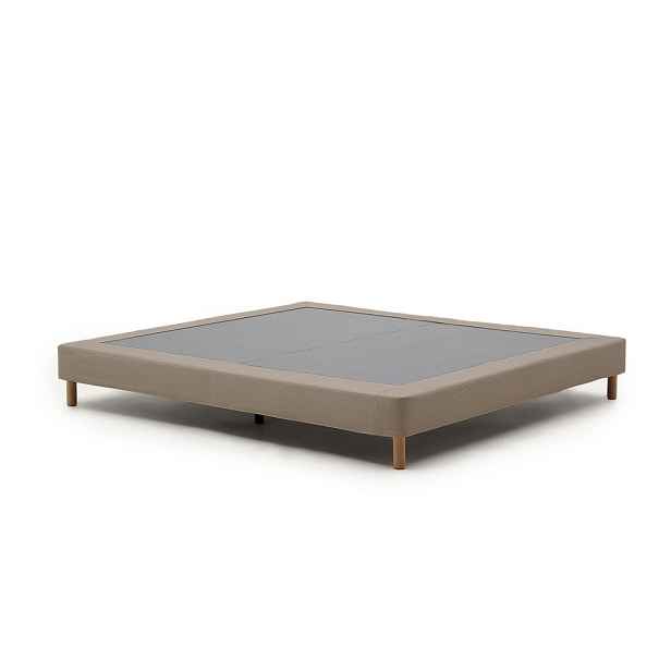 Hnědá čalouněná dvoulůžková postel bez čela 160x200 cm Ofelia – Kave Home