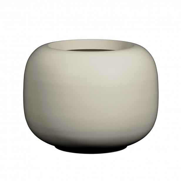 Květináč Sphere Low, hedvábně bílá, více velkostí - Pottery Pots Velikost: S - ⌀ 45,6, v. 34,4 cm