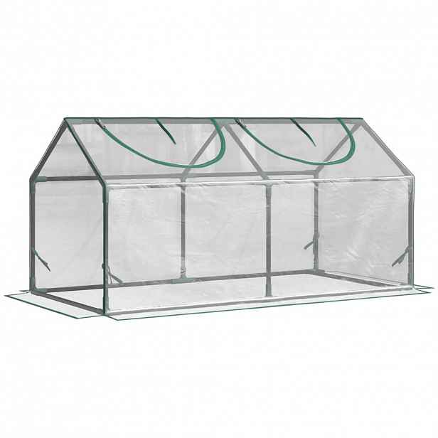 Outsunny FOLIOVÝ SKLENÍK s oknem Plastový skleník na rajčata 120 x 60 x 60 cm