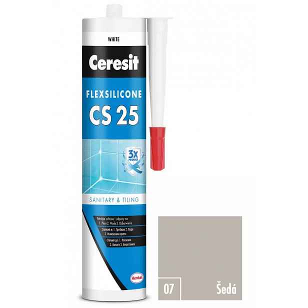 Silikon sanitární Ceresit CS25 07 šedý 280 ml