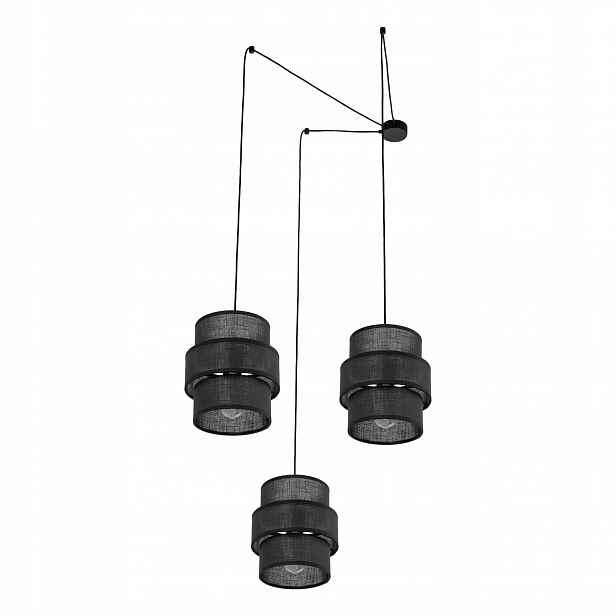 Závěsná lampa Calisto Černá Stínidla 3xE27 Moderní obývací pokoj Stropní dům