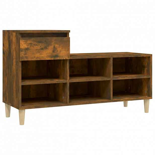 vidaXL Botník kouřový dub 102x36x60 cm kompozitní dřevo
