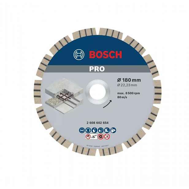 Bosch - Diamantový řezný kotouč na beton 180x22,23 mm 2608602654