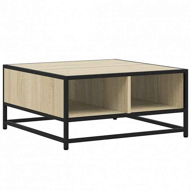 vidaXL Konferenční stolek dub sonoma 60,5x60,5x30 cm kompozit a kov