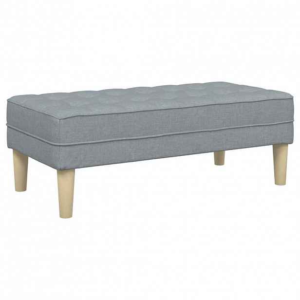vidaXL lavice s polštářem Světle šedá 113 x 57 x 39 cm textil