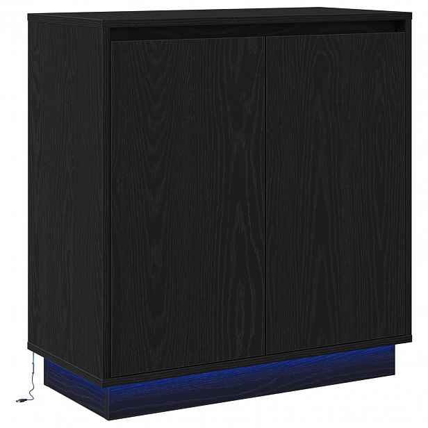 vidaXL LED komoda Černý dub 71 x 34,5 x 75 cm Kompozitní dřevo