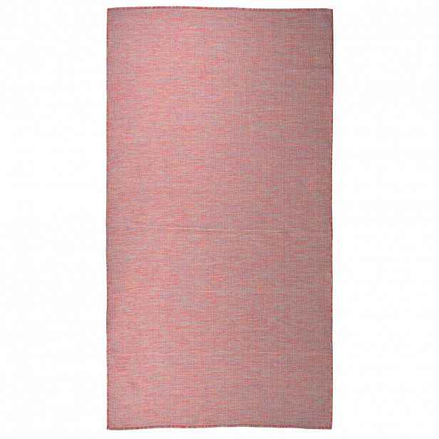 vidaXL Venkovní hladce tkaný koberec 80x150 cm červená