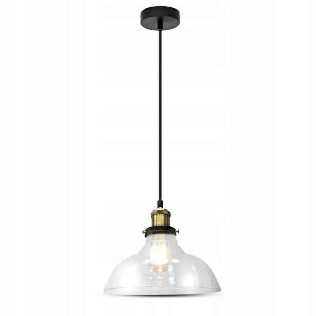 Závěsná lampa loftová skleněná kulatá 24 cm nad jídelní stůl V-tac