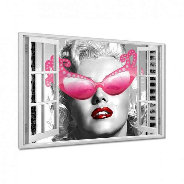 Obrazy 120x80 Monroe růžové brýle