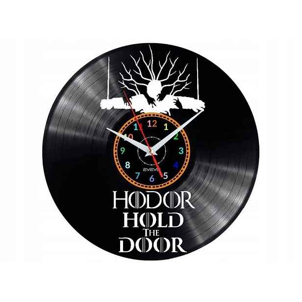 Hodor Hold The Door Dekorativní Nástěnné Hodiny Moderní Vinylová Deska Víno