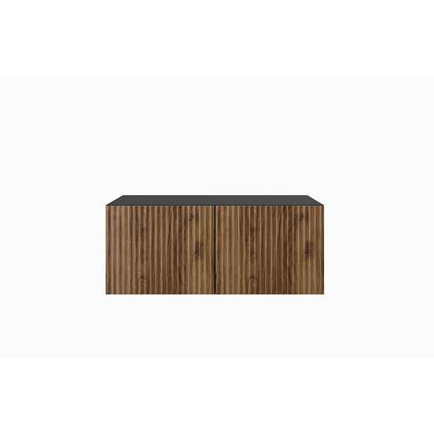 MASSENO ZÁVĚSNÝ TV STOLEK VAREN, 100/41/40 cm, černý /, dekor dub