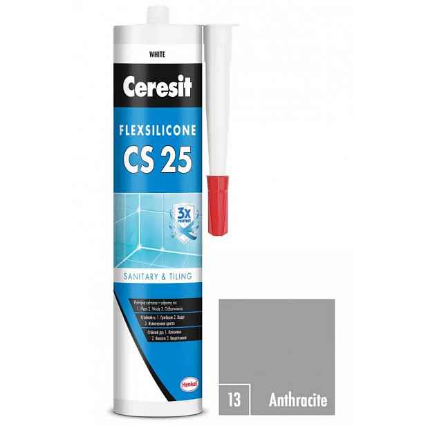Silikon sanitární Ceresit CS25 13 antracit 280 ml