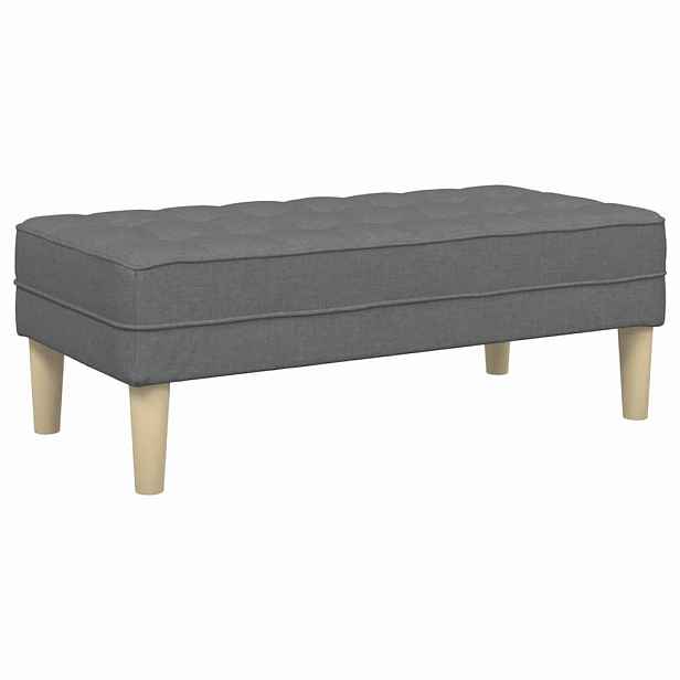 vidaXL lavice s polštářem Tmavě šedá 113 x 57 x 39 cm textil