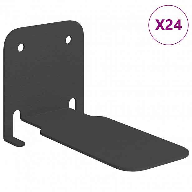 vidaXL Neviditelná floating police 24 ks Černý 6 x 11 x 6,5 cm