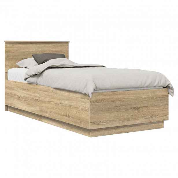 vidaXL Rám postele s čelo Dub sonoma 90 x 190 cm Kompozitní dřevo