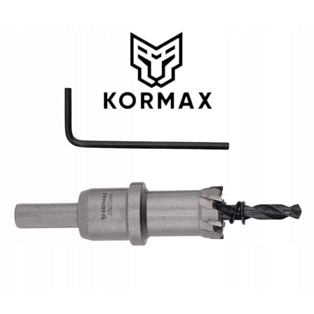 Děrovací Korunkový Vrták na kov 20 mm x 25 mm, krátký karbidový jádrový vrták Tct Hd