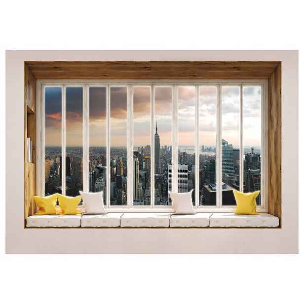 Fototapeta New York Empire State Building pohled z okna 208x146 lepidlo