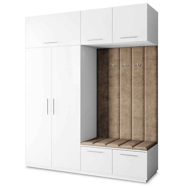 MASSENO MODERNÍ PŘEDSÍŇOVÁ SESTAVA REMA, 200/240/60 cm, bílá