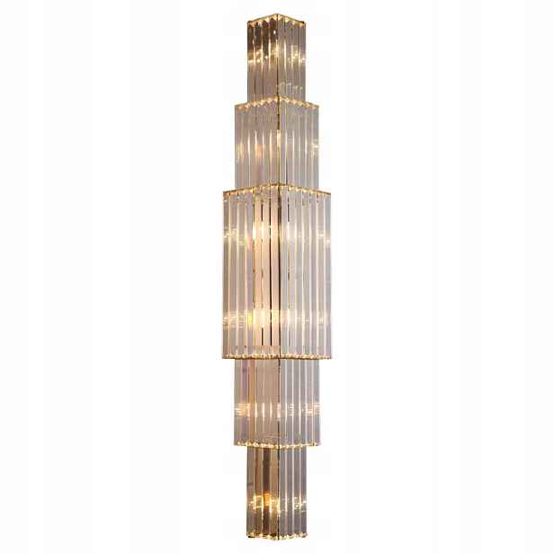 Burgundy Obří, 100 cm zlatá křišťálová nástěnná lampa