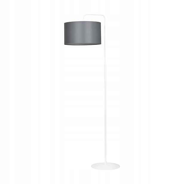 Podlahová lampa Trapo 150 cm bílá s šedým stínidlem E27