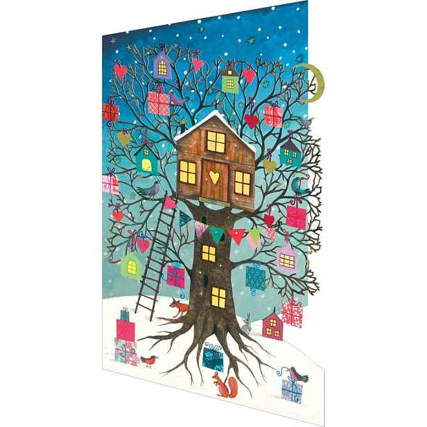 Přání s vánočním motivem v sadě 5 ks Treehouse  – Roger la Borde