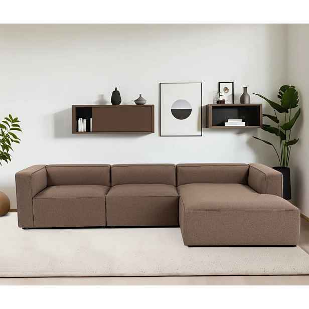 Rohová sedací souprava Mora XL (L1-O1-ChlRight) - Brown