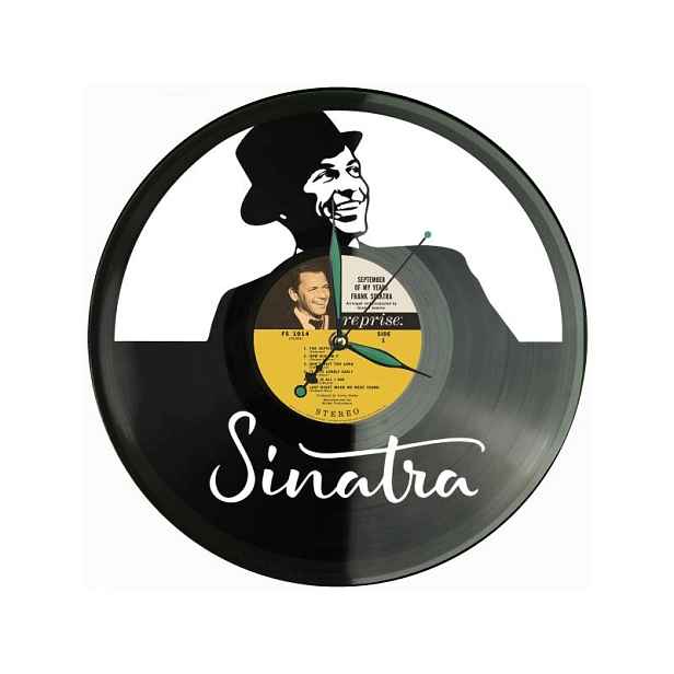 Sinatra Dárek Originální dekorace do domu Hodiny z vinylové desky
