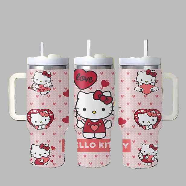 Termohrnek termoska velká láhev na pití Hello Kitty Růžová Kawaii Ytk 1200 ml