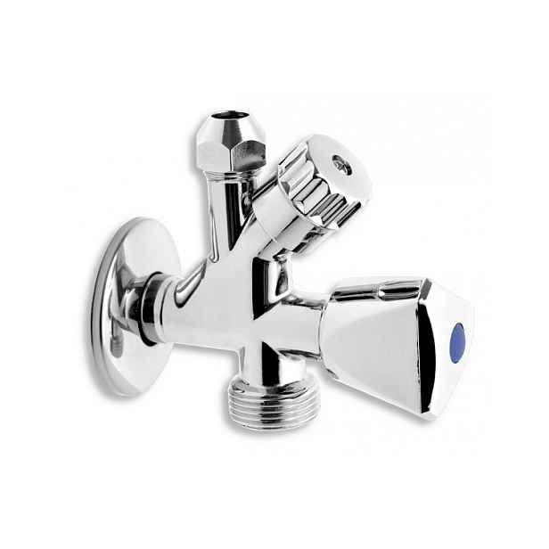 Eco produkty Kombinovaný roháček s ventilem pro pračku - kombiventil 1/2" x 3/8" x 3/4"; se zpětnou klapkou