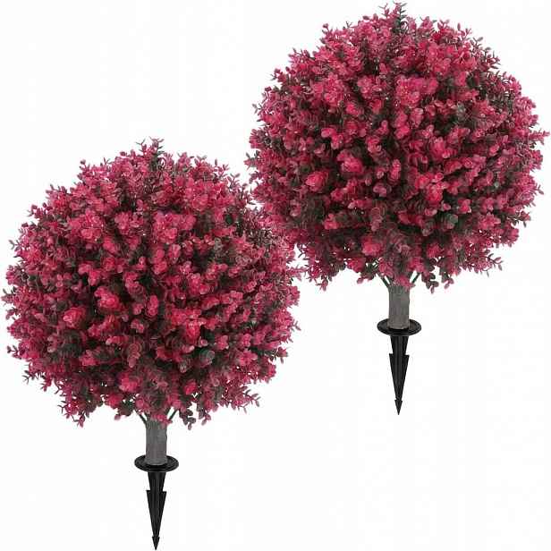 Eukalyptus Umělá Zahradní Rostlina 2 Ks 65 CM Červená