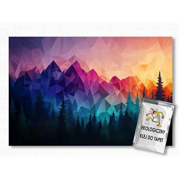 Fototapeta Flizelina Geometrie Low Poly Art Hory Les Slunce 208x146 130g
