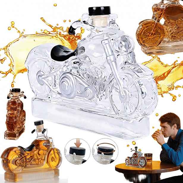 Karafa na whisky 350 ml nafukovací s víkem pro dům a bar