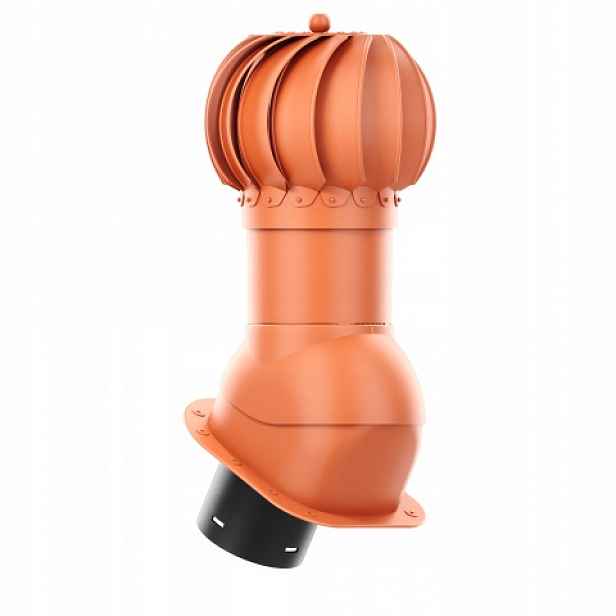 Rotační krb Rotoline pro plechovou střešní krytinu H, 150 mm, kulatý, cihlový